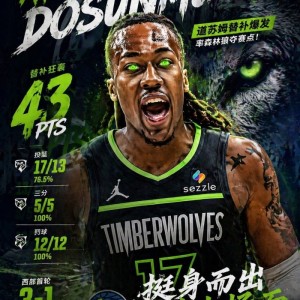 开云app-替补狂轰43+4+2，创造NBA历史纪录，难怪约基奇输急眼要打架了|森林狼|NBA季后赛|掘金|道苏姆|首轮_新浪体育_新浪新闻